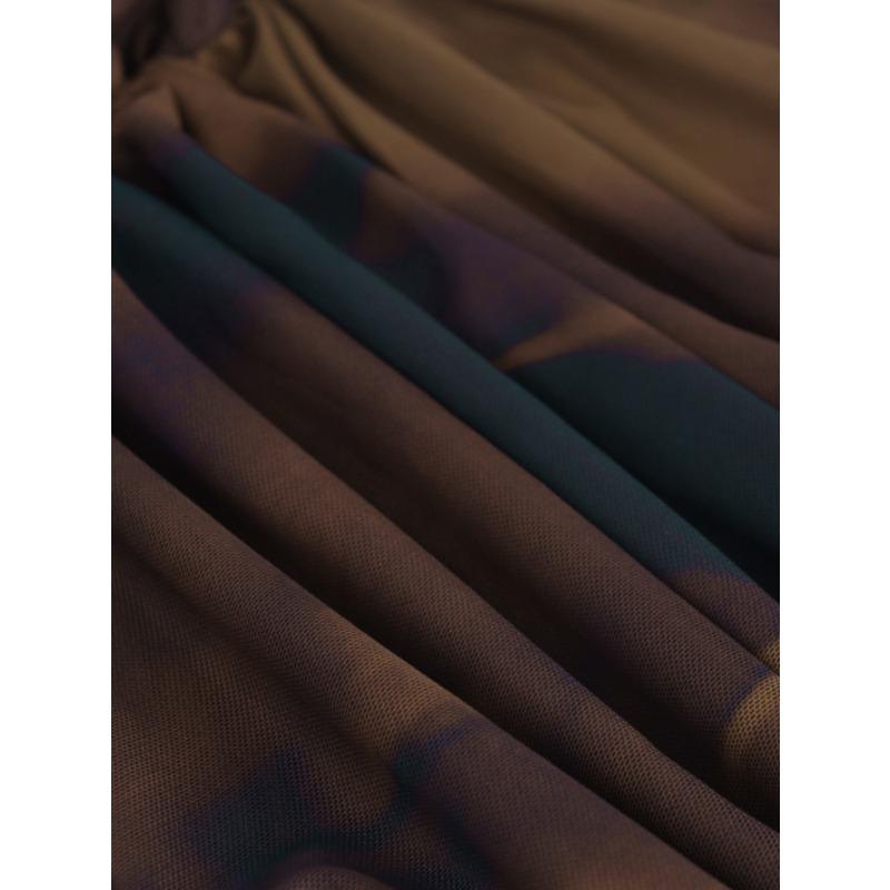 Women's Spring Slimming Sleeveless Mesh Gradient Slit Dress