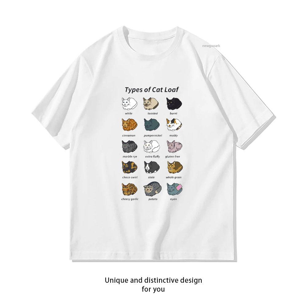 The Types of Cat Loaf Classic TShirt Women Unisex Casual Cotton Graphic T Shirts Creative Streetwear Tops Tee Shortsleev