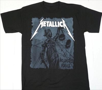 Metallica "...And Justice for All" Koszulka z grafiką Lady Justice, Unisex Koszulka Streetwear dla fanów Thrash Metalu, Bawełniana Koszulka z Krótkim Rękawem