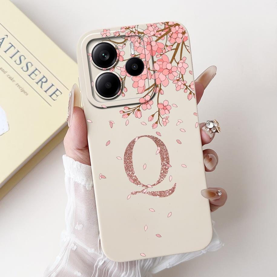 For Xiaomi Redmi Note 14 4G Case Global Cover Luxury Crown Flower Letters Soft Silicone Phone Case For Redmi Note14 4G 2025 Capa