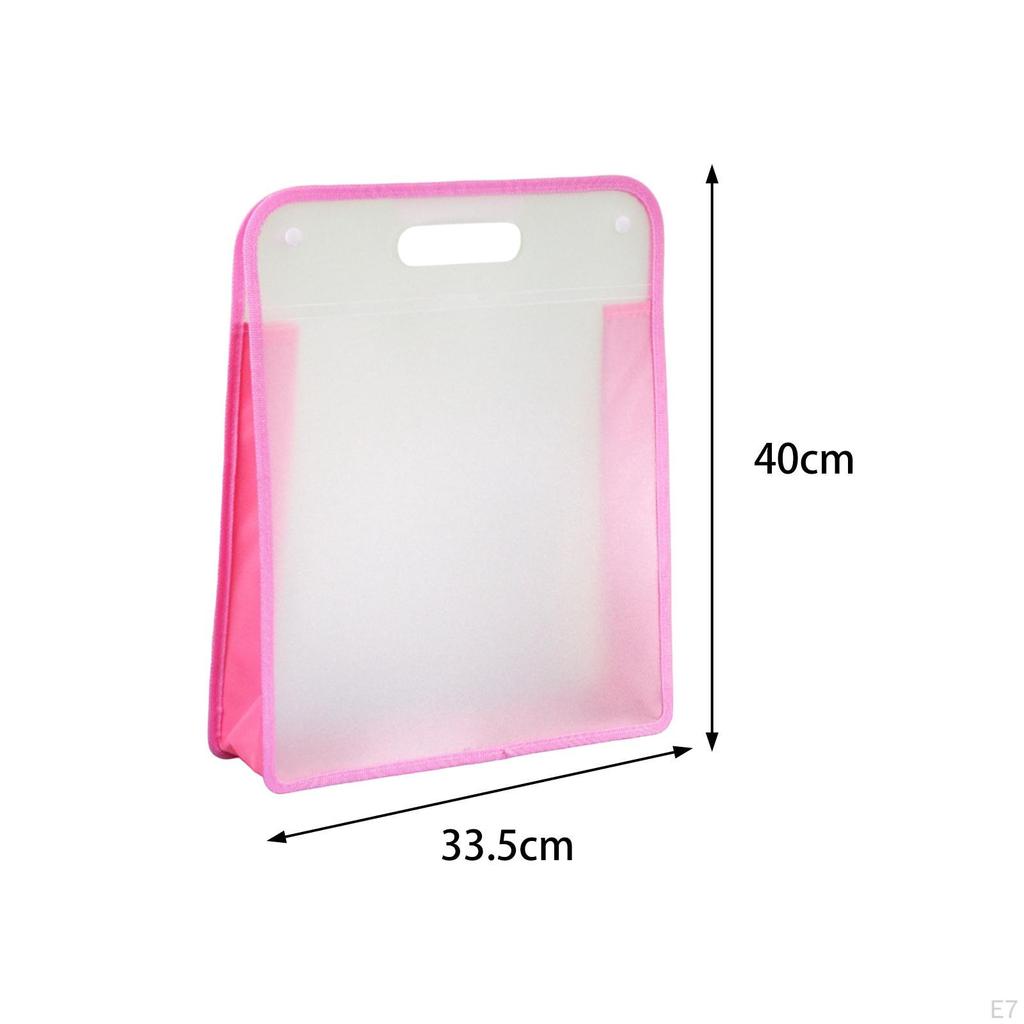 File Bag Art Portfolio Clear Document Holder Waterproof Organizer Portable for School