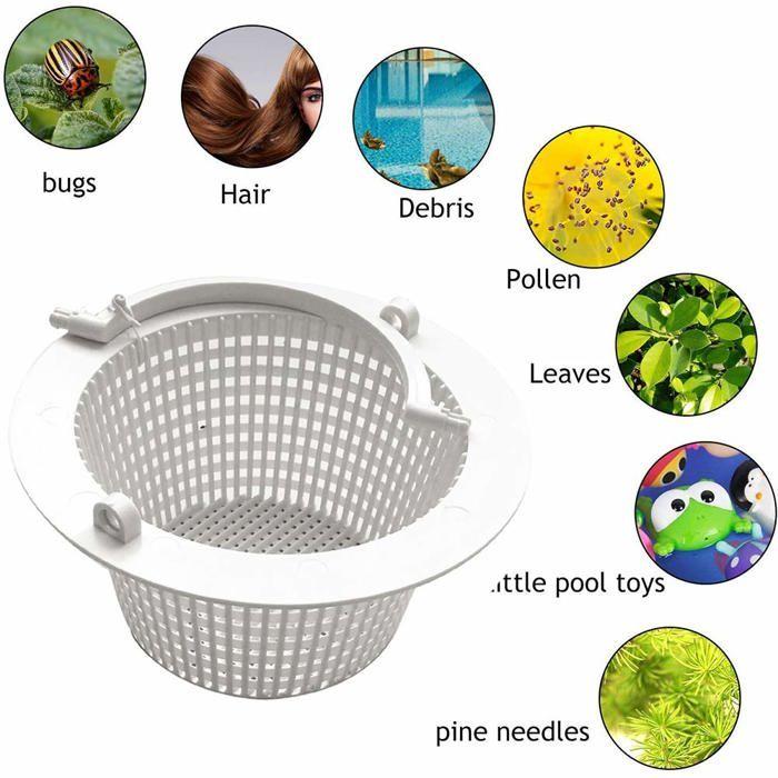 Panier de skimmer pour piscine enterrée avec poignée – filtre de remplacement en polypropylène