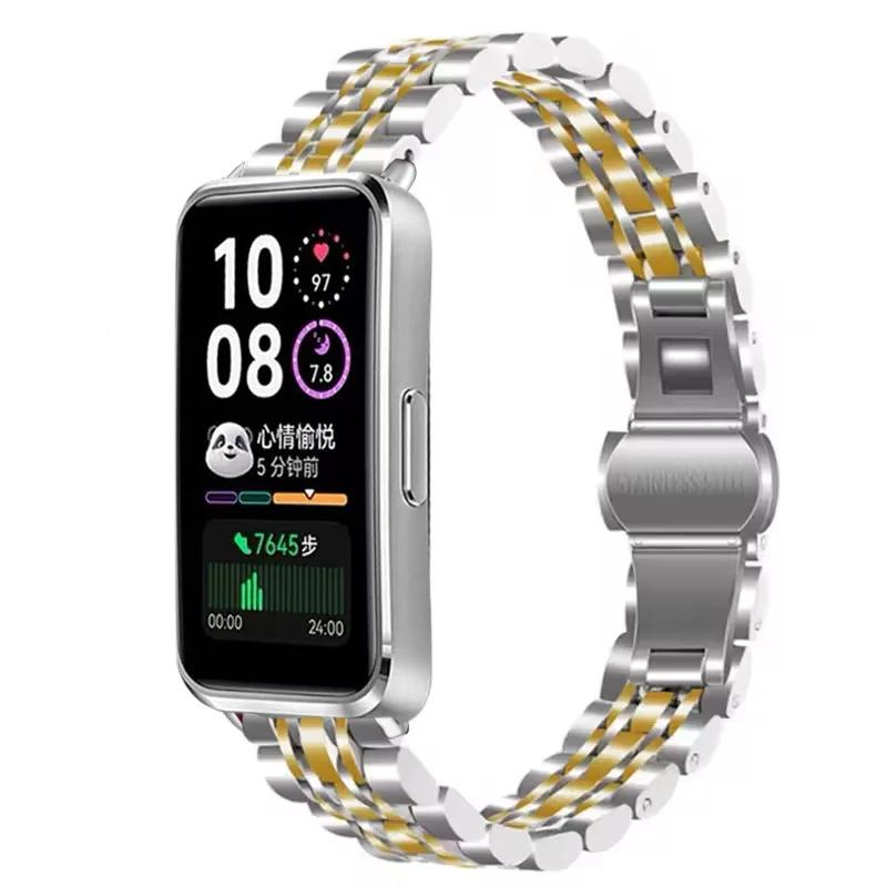 Metal Strap for Huawei Band 10 9 8 Stainless Steel Bracelet Accessories for Huawei Band 10/9/8 Smart Watch Replaceable Wristband
