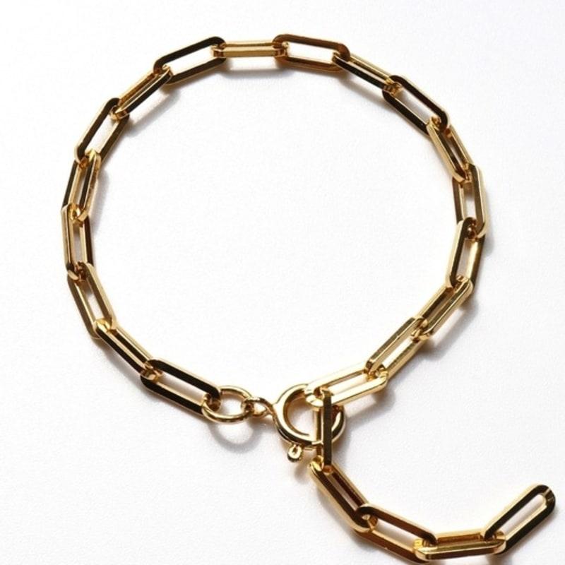 BONBEAU Square Chain Layered Bold Bracelet Bold Clip Square Chain Layered Bracelet