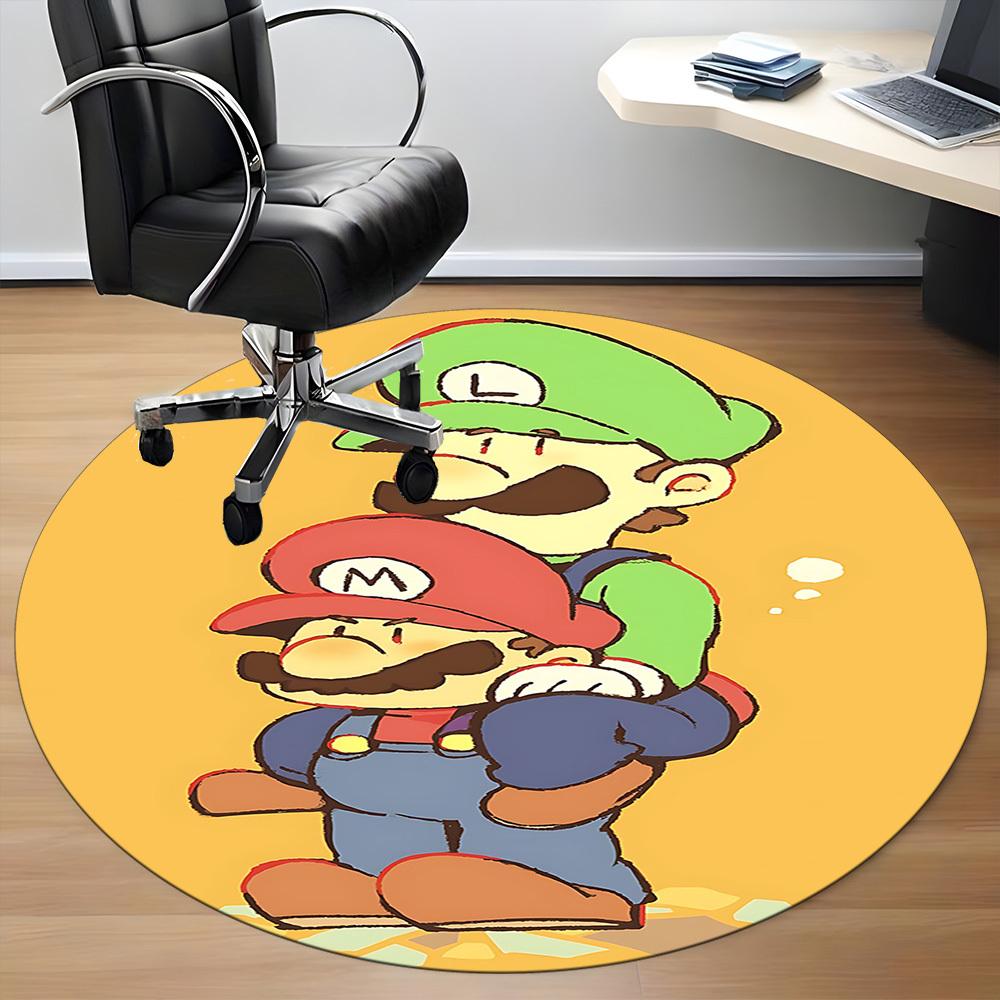 1pc Mario Office Round Area Rug, Under Office Chairs Bedroom Living Room Home Decor a1022230