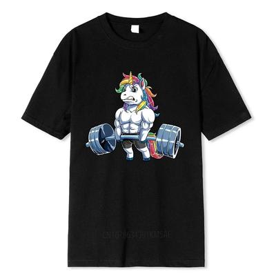 Men's Unicorn Funny T-shirt Casual Short Sleeve Crew Neck Shirt, Fitness Sports Oversized T-shirt Graphic T Shirts Men Clothing