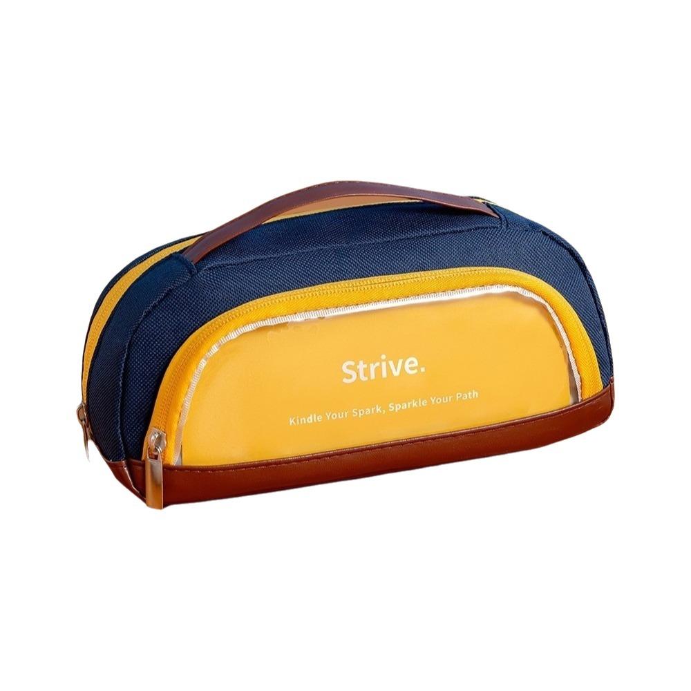 Contrasting Color Minimalist Pen Bag Large Capacity Pencil Case Pencil Pouch  School Supplies