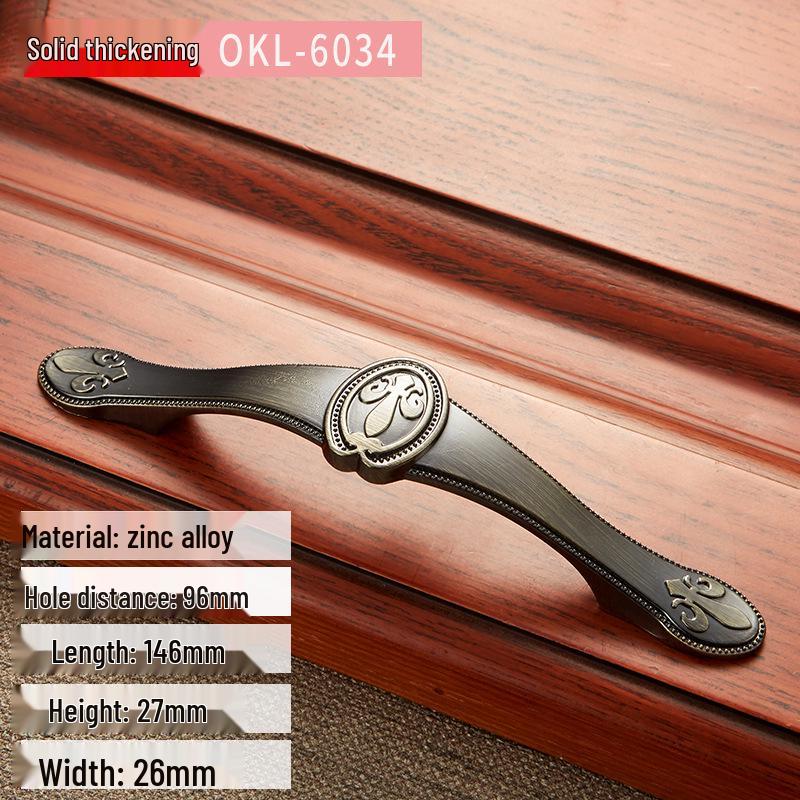 Tragatoare clasice europene din cupru antic pentru dulapuri de bucatarie si garderobe in verde si rosu