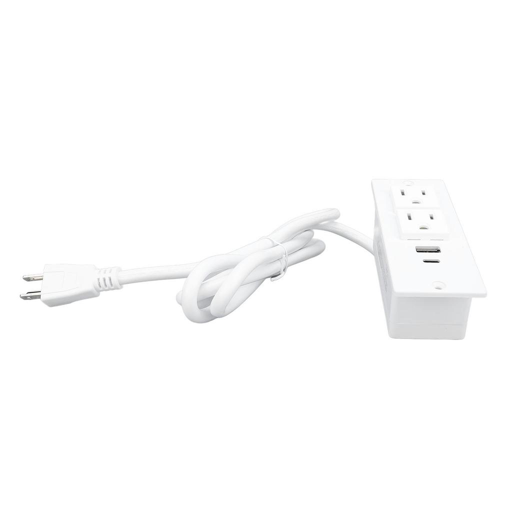 Conference Recessed Power Strip Table Socket Furniture Outlet PD 20W Fast Charging 2 USB Ports 1.5m