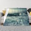 Ozeanwellen Bedruckte Decke für Sofa Bett Reise Camping Wohnzimmer Büro Klimadecke für Alle Jahreszeiten Geschenke