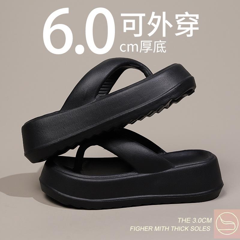 2025 Damen Plateau Sandalen Damen Flip-Flops EVA Absätze Sandalen für Damen Mode Strand Pantoletten Outdoor Weicher Absatz Wolken Hausschuhe