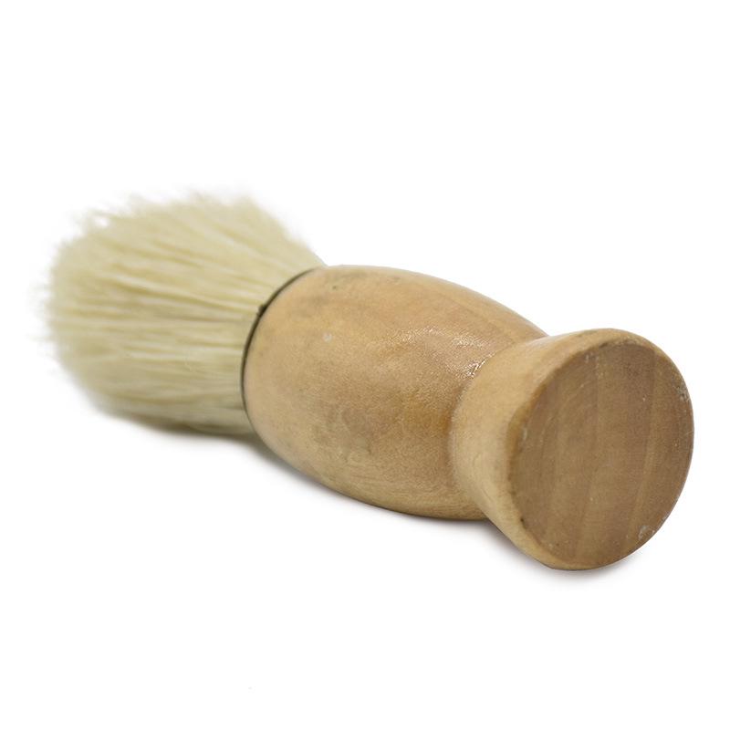 Escova de barbear e barba de madeira masculina para espuma e limpeza de pelos