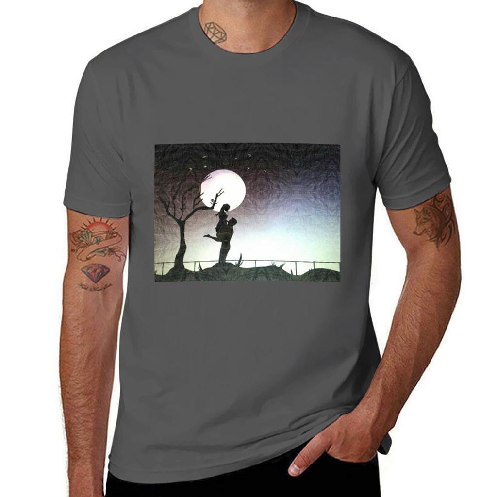 Full Moon Beautiful Night For Romantic Couple Tshirt Moisture Control Sports Tee