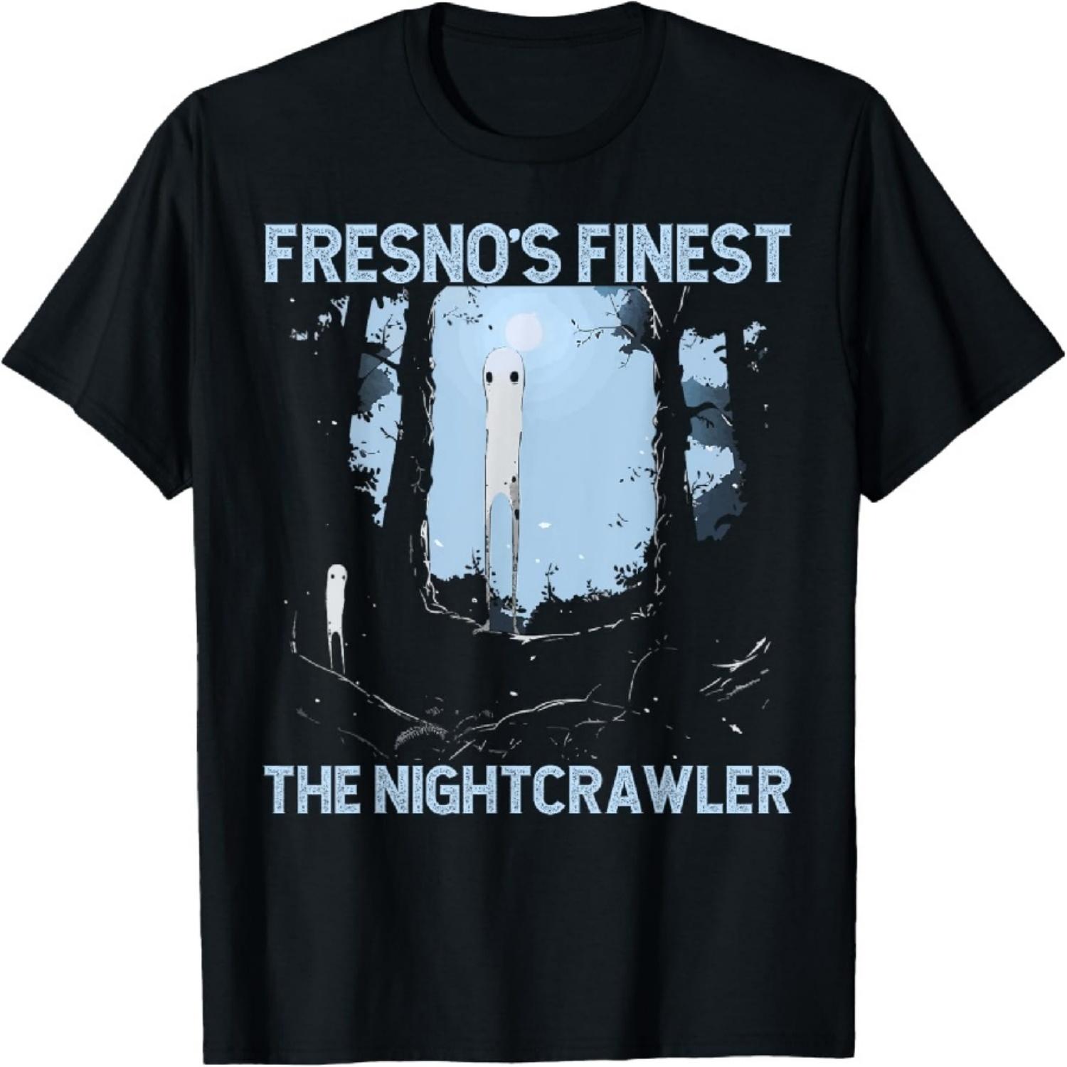 Fresno Nightcrawler Mythical Creature Cryptozoology T-Shirt, Small, Black S