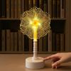 Acrylic Flower Shape LED Lamp, Decorative Cordless Table Light with Warm Light for Home, Office, Study Room, Bedside