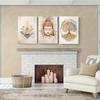 3 Pieces Modern Buddha and Lotus Wall Painting - Frameless Canvas Poster Prints for Living Room, Interior Portrait Direction, Sp