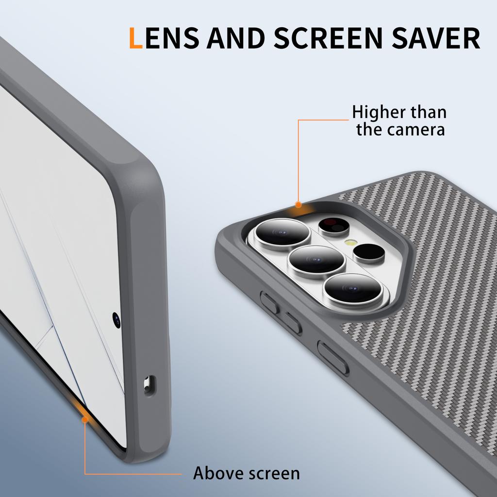 Funda Case for Samsung Galaxy S26 Ultra S25 Plus S23 S24 Ultra Drop Protection Carbon Fiber Matte Feeling Covers