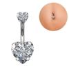 Heart Shape Belly Button Rings Crystal Silver Body Jewelry Navel Piercing  for Party Decoration