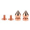 100 Sets Spiked Cone Spike Stud Rose Gold High Hardness Screw Back Studs Spikes Kit for DIY