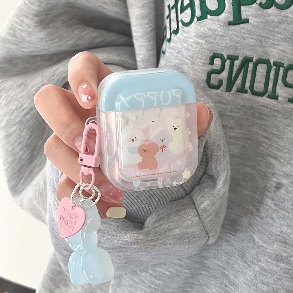 Cartoon Puppy Blue Imd Cute Dog Earphone Case For Apple Airpod 3 Pro 2nd 2 1 Wireless Bluetooth Charging Box Lovely Ins Cover