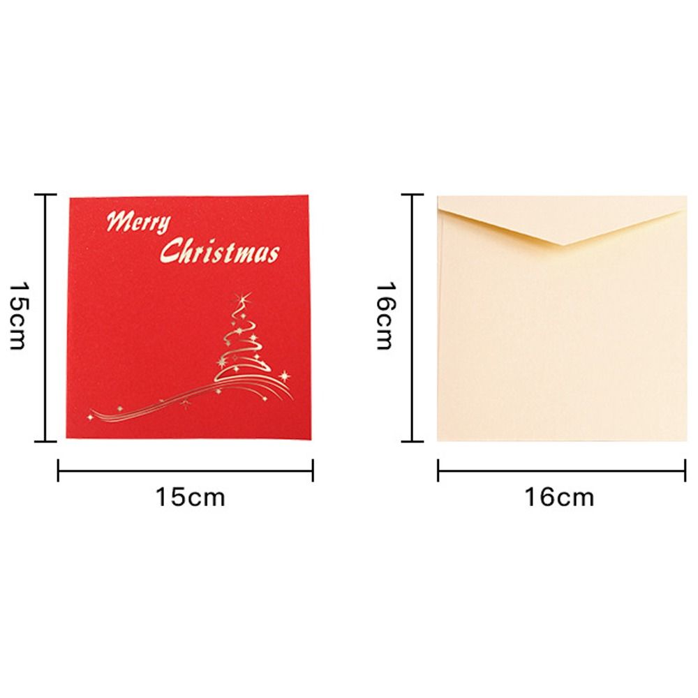 Foldable Christmas Tree Greeting Card Wishing Message Card 3D Pop UP Gift Card  Party Favors Gifts