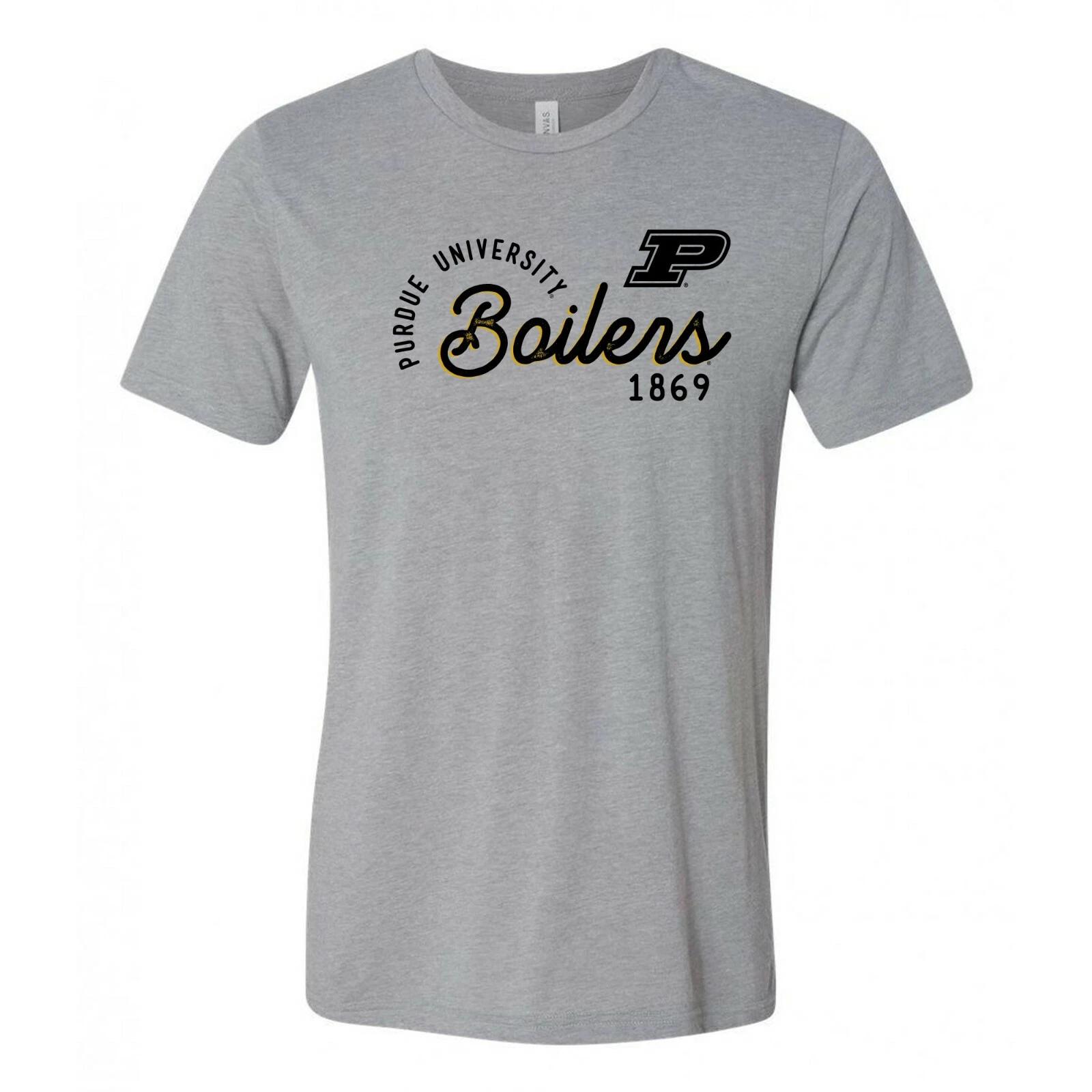 Purdue Boilermakers Sunshine Script Canvas Triblend T Shirt - Athletic Grey M