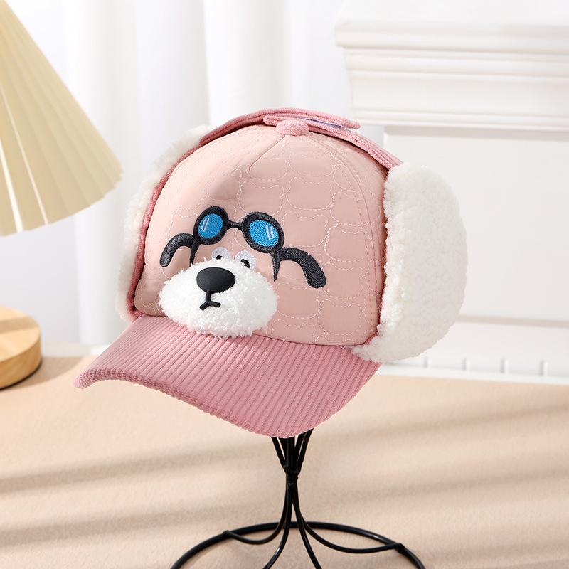 Children'S Lei Feng Hat Cartoon Dog Baseball Cap Thickened Thermal Ear Protection Hat Winter Outdoor Windproof Cap