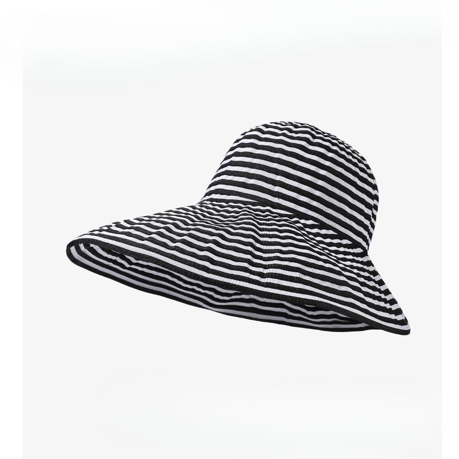 

Шляпа рыбака, качественная полосатая шляпа для отдыха от солнца, закрывающая лицо шляпа от солнца M（56-58CM) белый