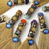 Exquisite Natural Crystal Column Point Stone Broom Handmade Mini Witch Broom Ornaments Rough Stone Broom Craft