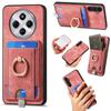 Magnetic Phone Case For Xiaomi Redmi 14C 4G/14R 5G/Poco C75 4G PU Leather Back Cover with Card Holder Ring Kickstand