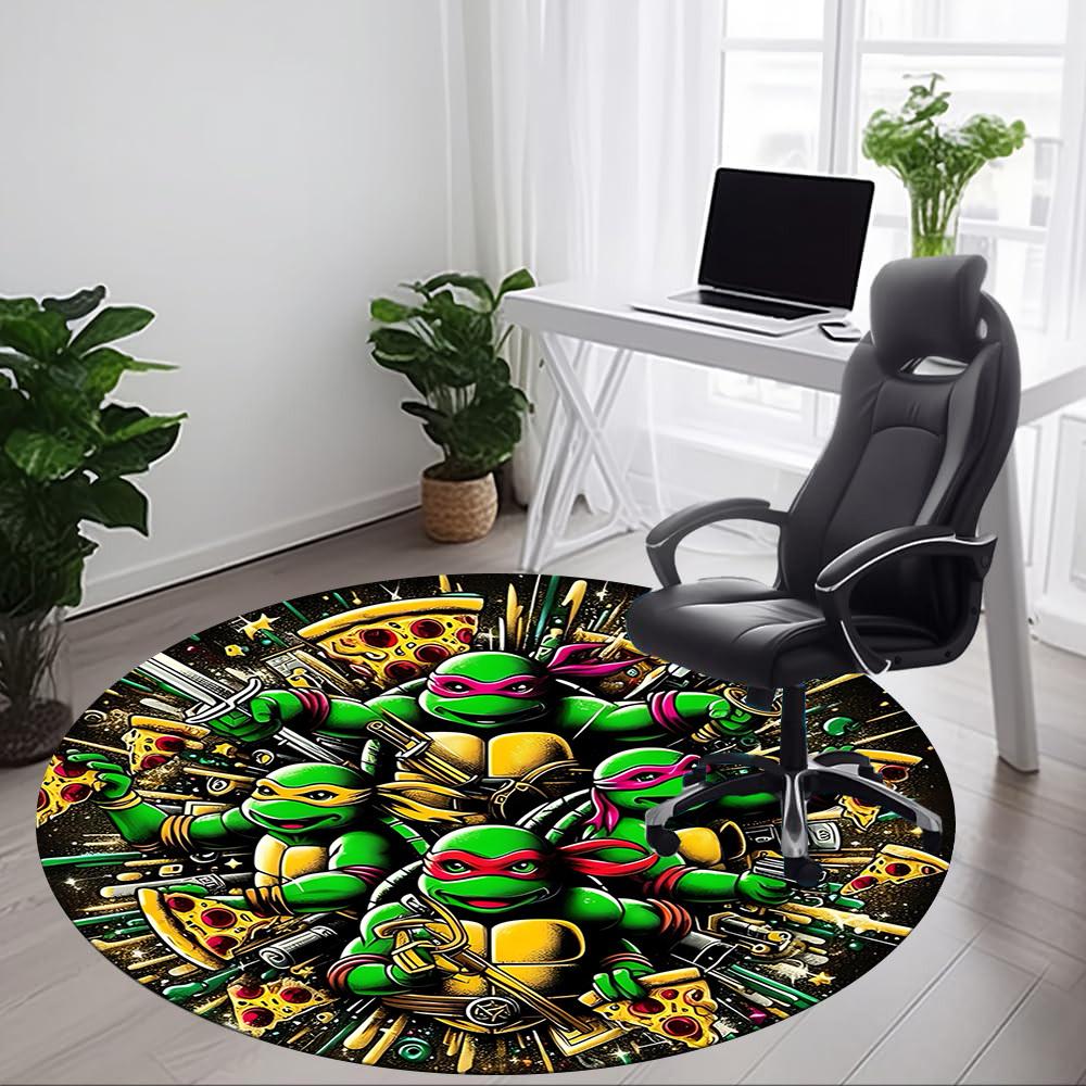 1pc Turtles Chair Carpet for Office - Indoor Non-Slip Washable Polyester Fiber Carpet, Soft Comfortable Mat For Office yy250928068
