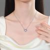 Simple Female Rainbow Zircon Stone Skeleton Round Pendant Necklace Silver Gold Color Wedding Jewelry For Women