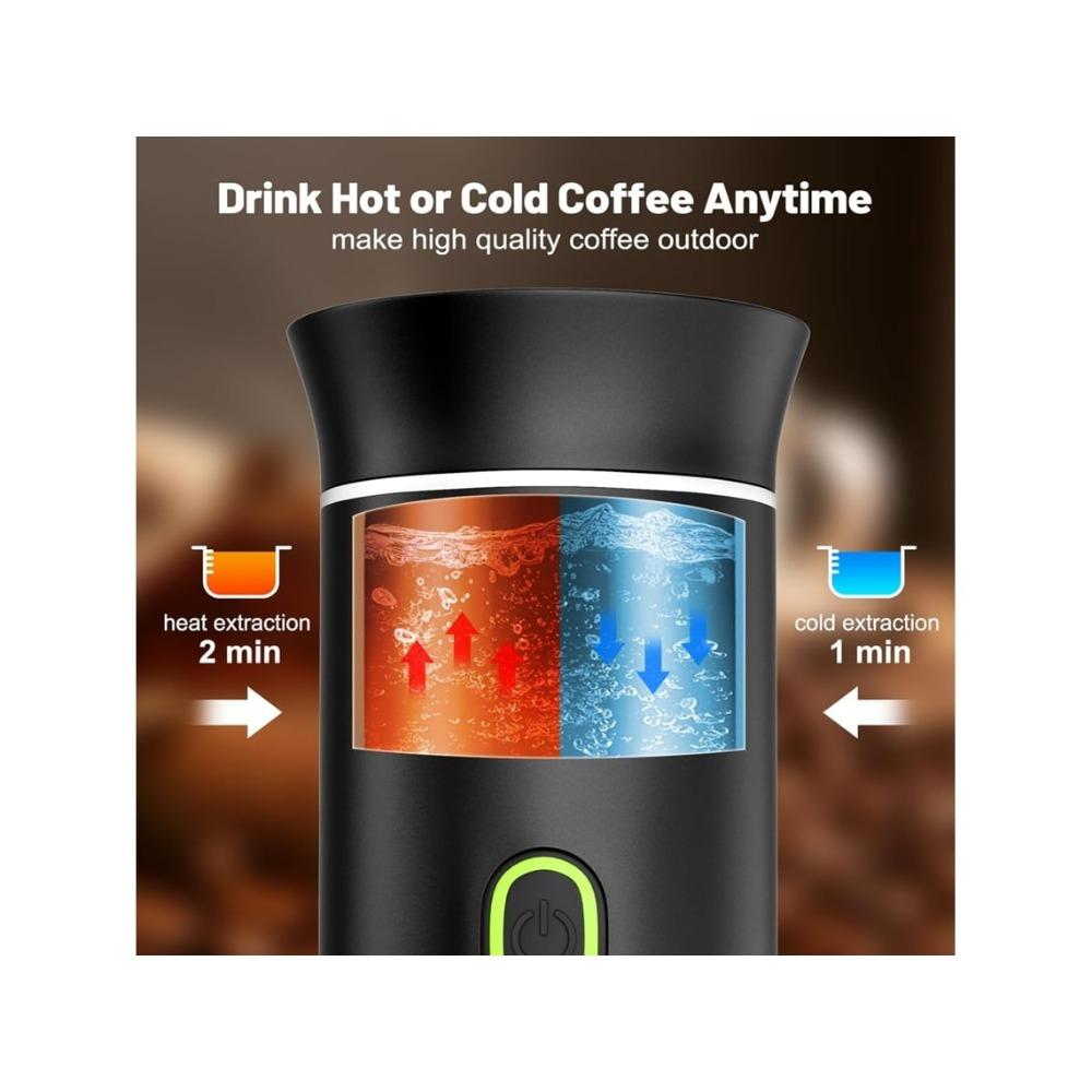 Portable Capsule Coffee Machine, Fully Automatic Heated Outdoor Espresso Machine Three-in-one