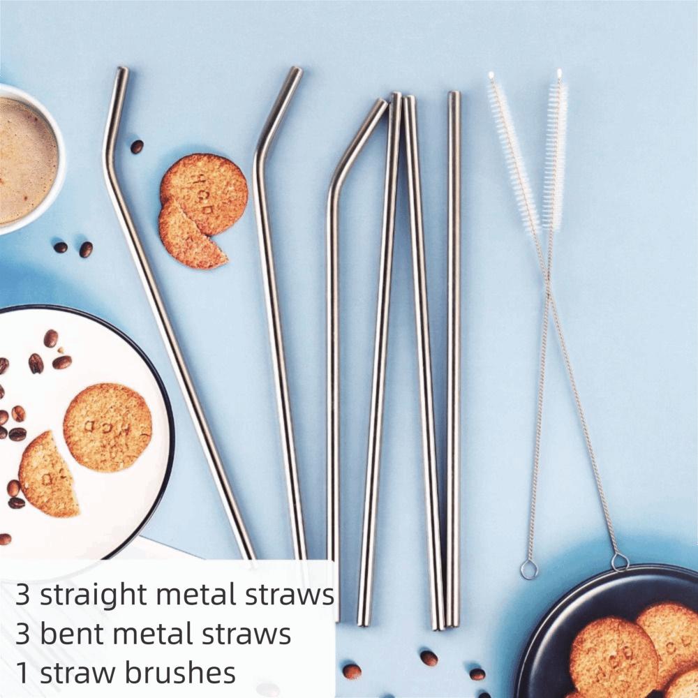 6 PCS for 40 Oz Cup Tumbler Metal Straws Reusable 3 Straight Drinking Accessories Stainless Steel for 40 oz Cup Tumbler
