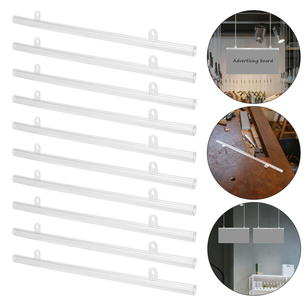 10Pcs PVC Hanging Strip Waterproof Mall Supermarket Display Mount Rail Poster Frame Scroll Support Hanger Chain Hook Advertising