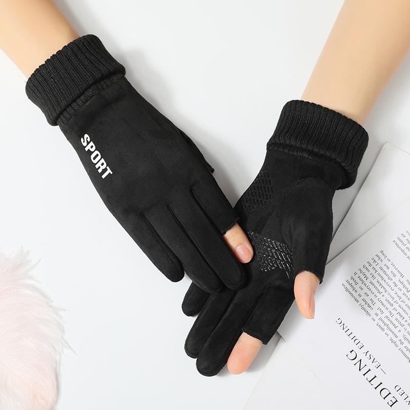 Wildlederhandschuhe Herren- und Damen-Winter Samt warm Touchscreen Outdoor Laufhandschuhe Fahrhandschuhe Angelhandschuhe