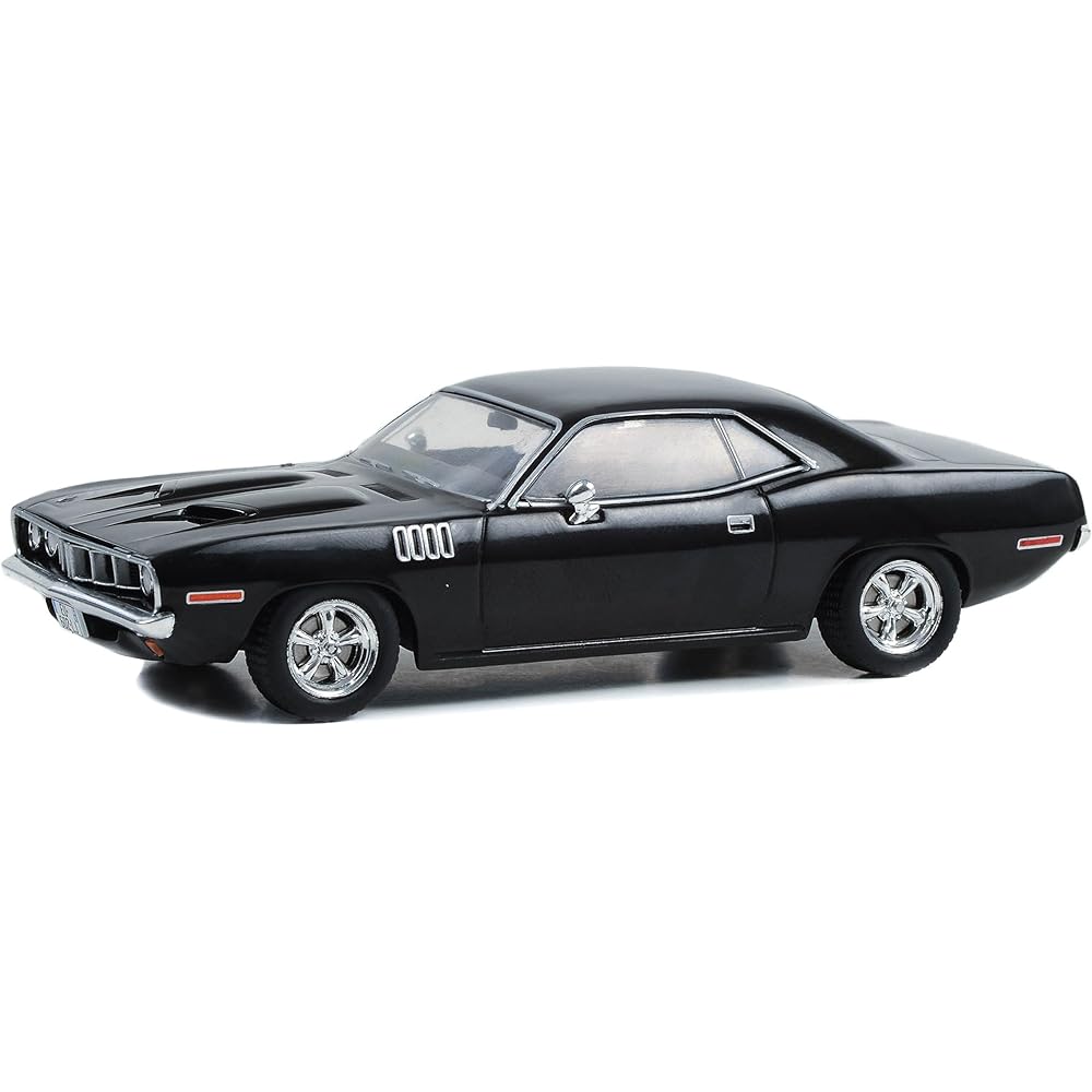 Greenlight 1971 Plymouth Barracuda Black Diecast Model Car 1/43 John Wick Chapter 4 Hollywood Series