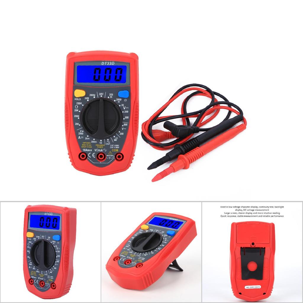 DT33D Mini Dijital Multimetre Voltmetre Taşınabilir Evrensel Ölçer 130 x 73.5 x 35mm