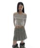 OJOS Curved Cut Layered Tee / Beige