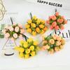 12 Heads Simulated Rose Bouquet Silk Rose DIY Floral Materials Simulation Flowers Realistic Soft Artificial Flowers
