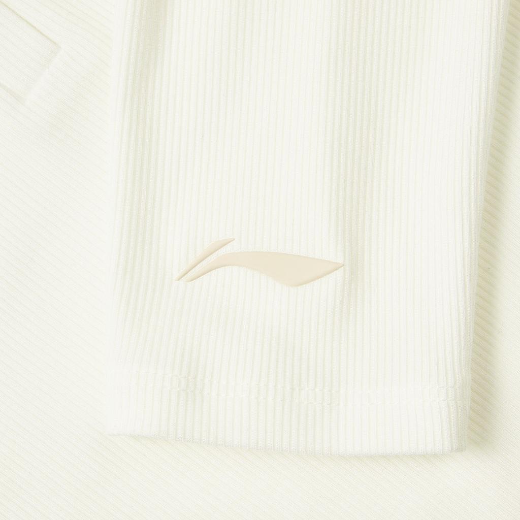 Li Ning Fitness Series Round Neck Logo Stitching Button T-Shirt Women tops ATLW096-1