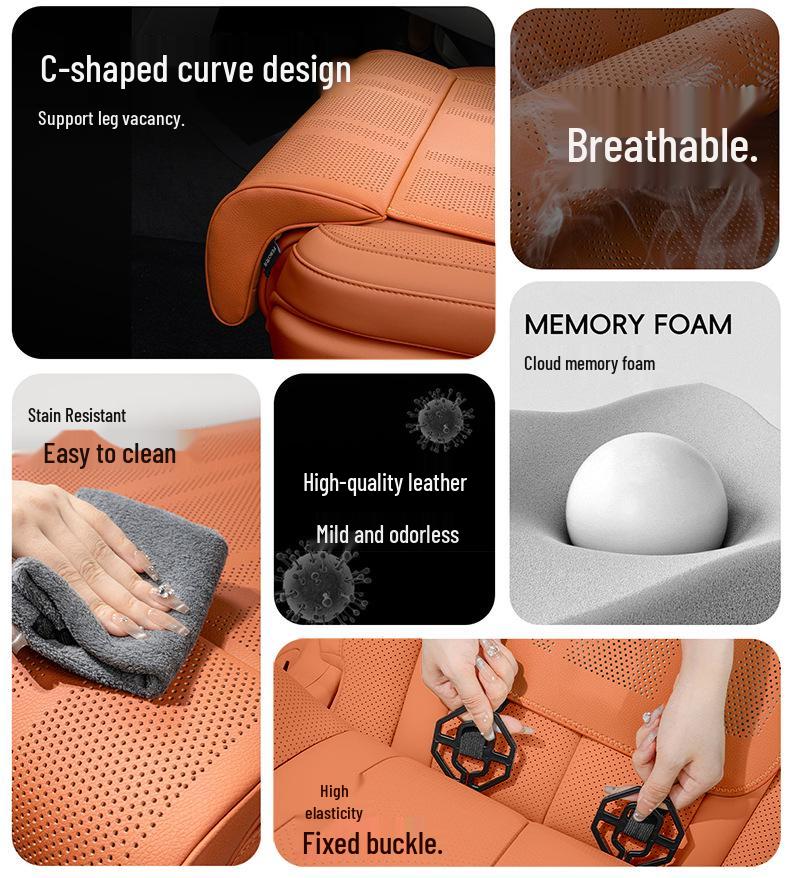 Xiaopeng Car Seat Cushion with Leg Rest Extension & Integrated Lumbar Support for P7/M03/Mona03/G9/X9/G6