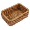 Rattan Hand Woven Square Storage Basket for Fruits and Office Supplies