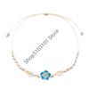 X6HE Handmade Floral Shell Necklace Lightweight Clay Beads Summer Beach Jewelry Piece For Everyday Wear