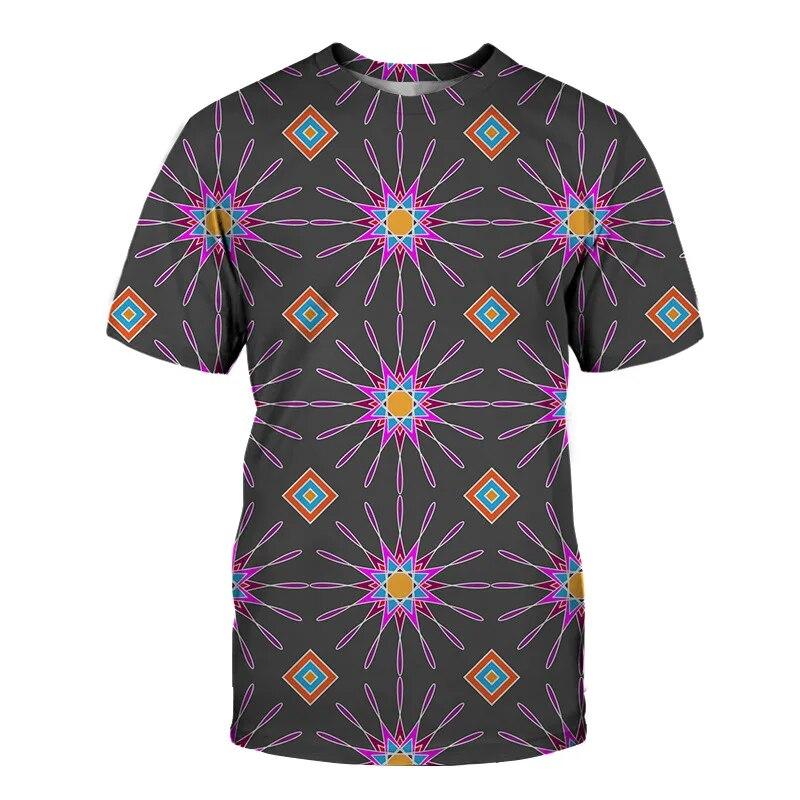 Fashion Hot Summer 3D Geometric Creativity Pattern T Shirt for Men and Women Casual Handsome Print Shirt Trend Harajuku Hip Hop Plus Size Tops