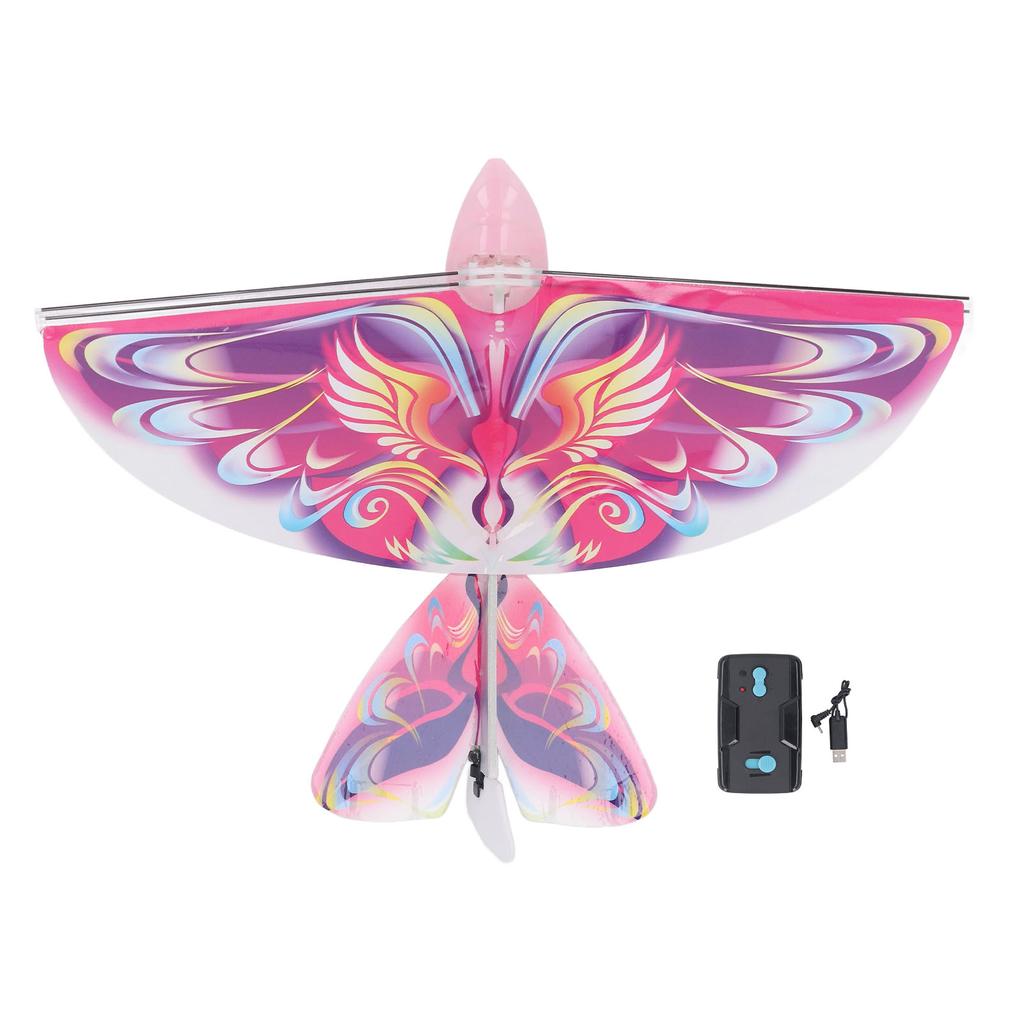 Flying RC Bird Toy 2.4GHz USB Charging LED Bionic Flapping Wings Bird for Indoor Outdor Pink