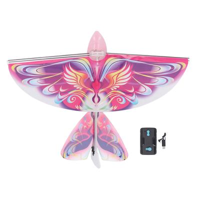 Flygende RC Fugleleke 2,4 GHz USB-lading LED Bionisk Klaffende Vinger Fugl for Innendørs Utendørs Rosa