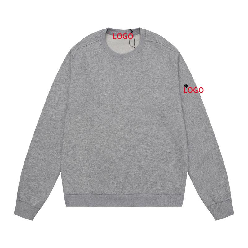 Unisex Stone Compass Badge Basic Pullover Sweatshirt - High-end Casual Round Neck Design for All-Season Comfort