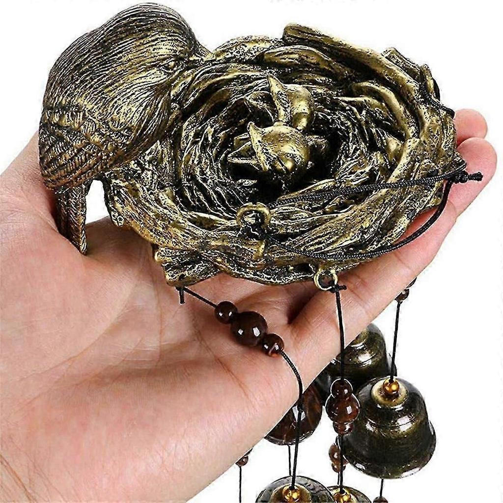 1pcs Bird Nest Wind Chimes, Wind Chime With 12 Pieces Bronze Bells For Garden, Yard, Patio And Home