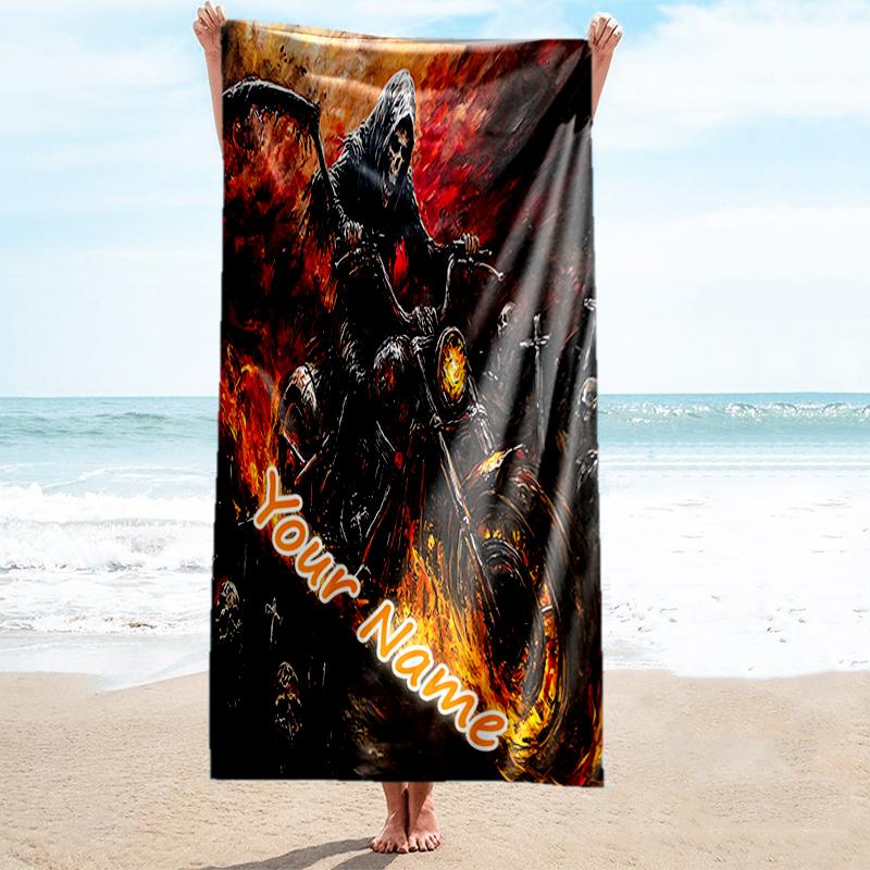 1PC Custom Name "Rider Apocalypse" Beach Towel Highly Absorbent And Sand-Resistant Towel for Swimming, Pool, Yoga, And Travel Lightweight